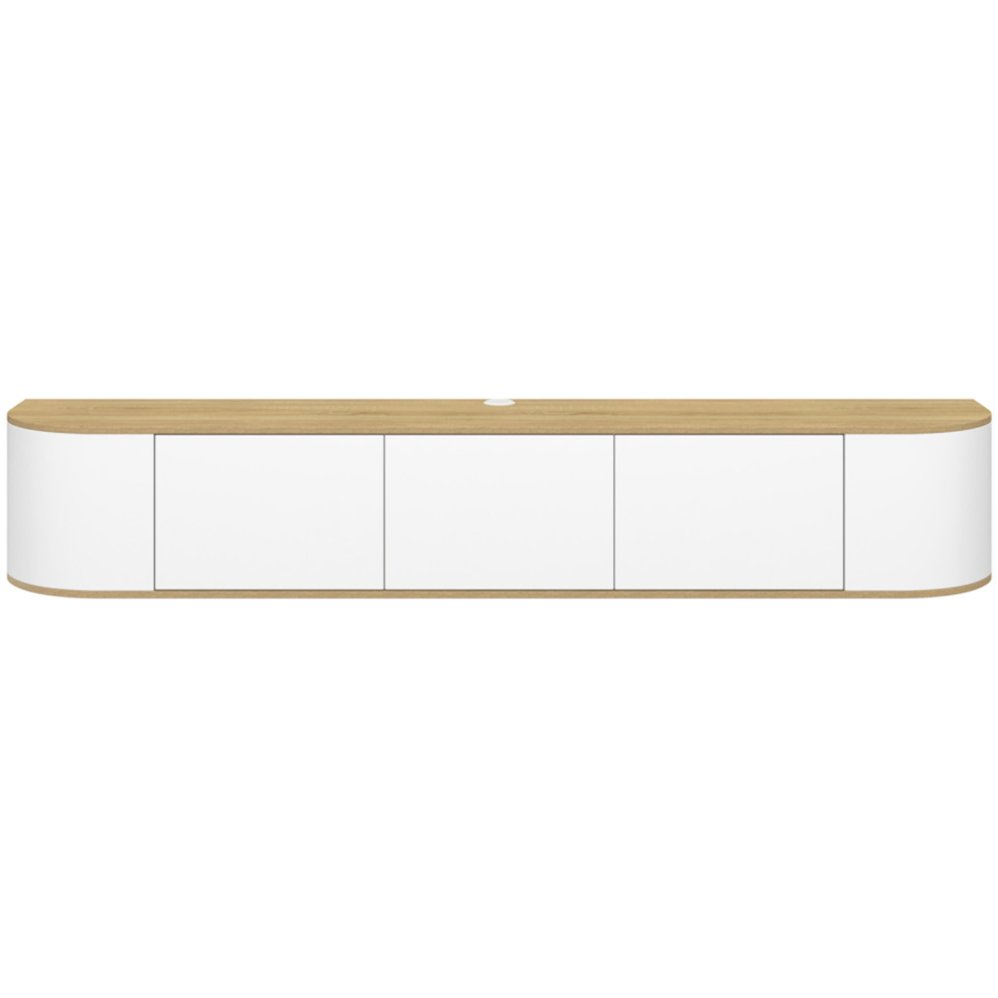 Meuble TV suspendu Elora bois blanc 180cm