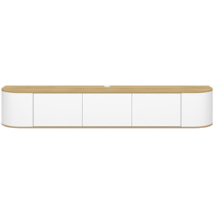 Meuble TV suspendu Elora bois blanc 180cm