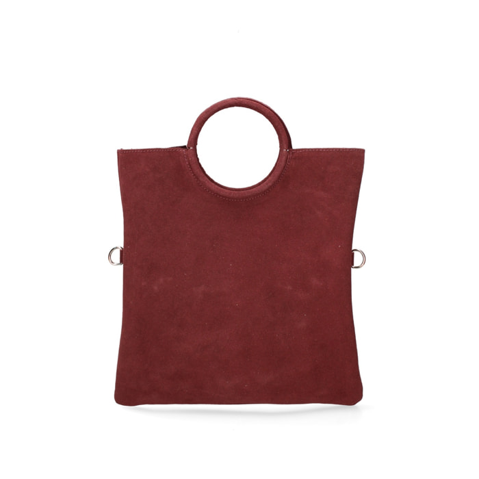 Borsa a mano da donna Made in Italy - Modello Zelia - Pelle scamosciata - 29.0 x 30.0 x 1.0 cm