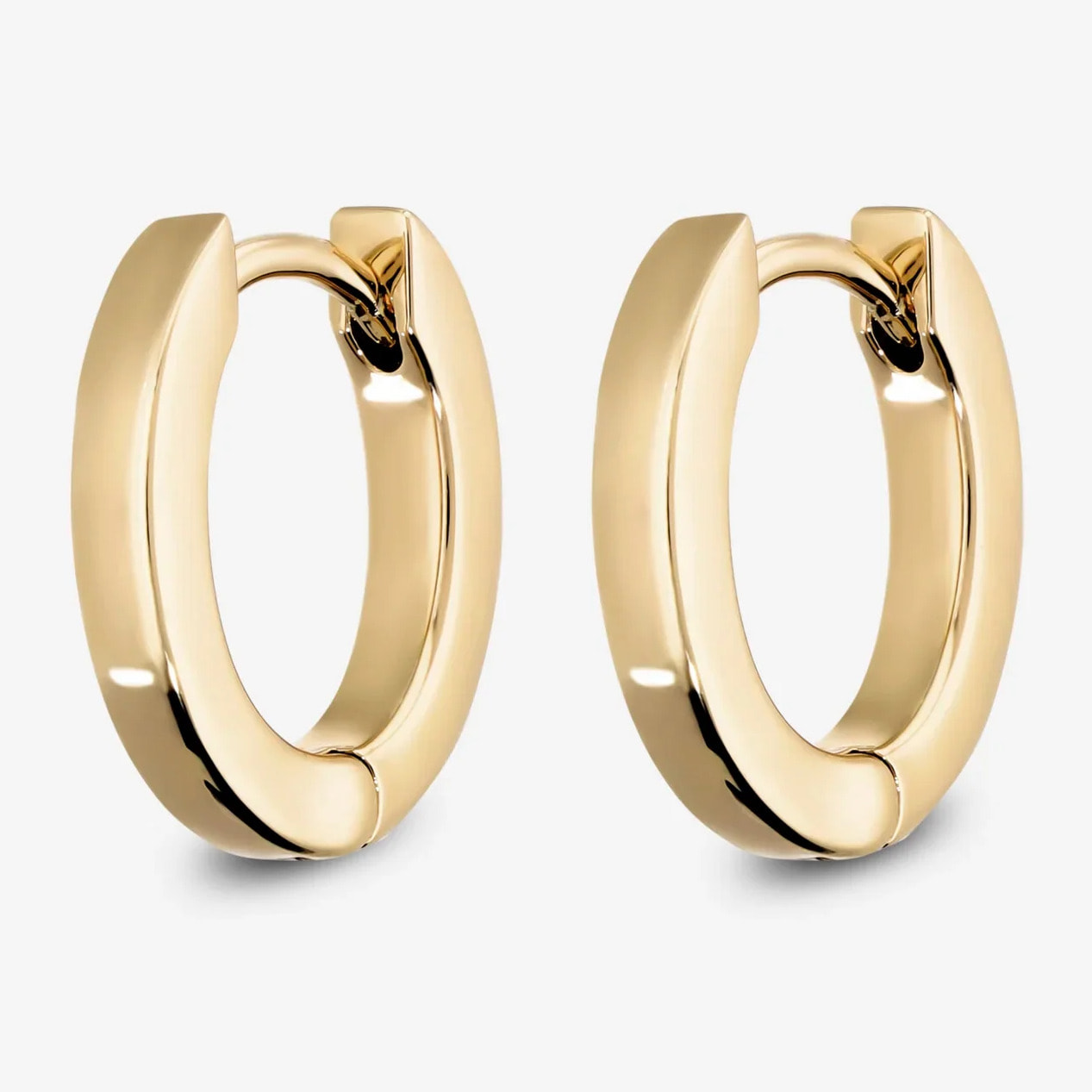 Orecchini Ovali Lucidi placcati Rodio