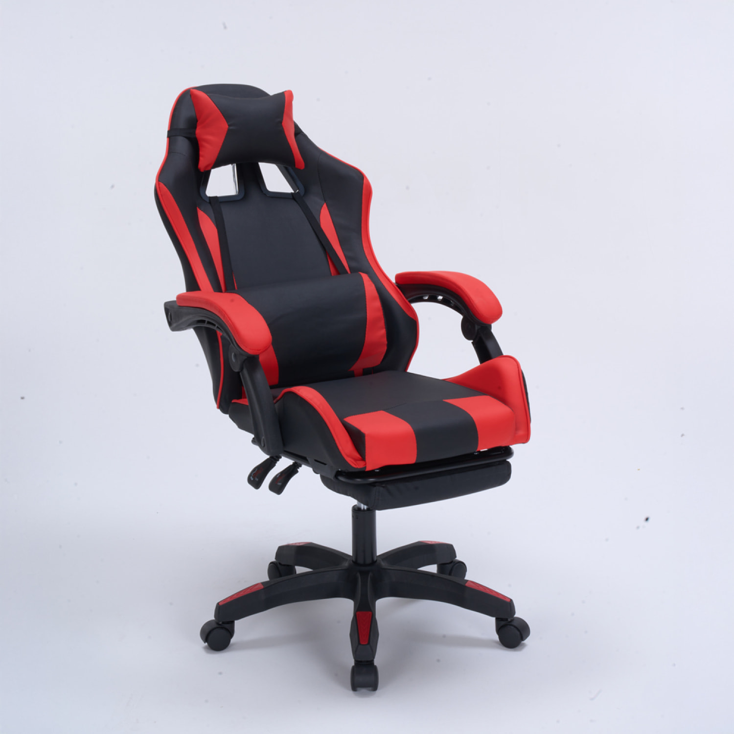 Chaise gaming de bureau ergonomique inclinable noir et rouge JOAO