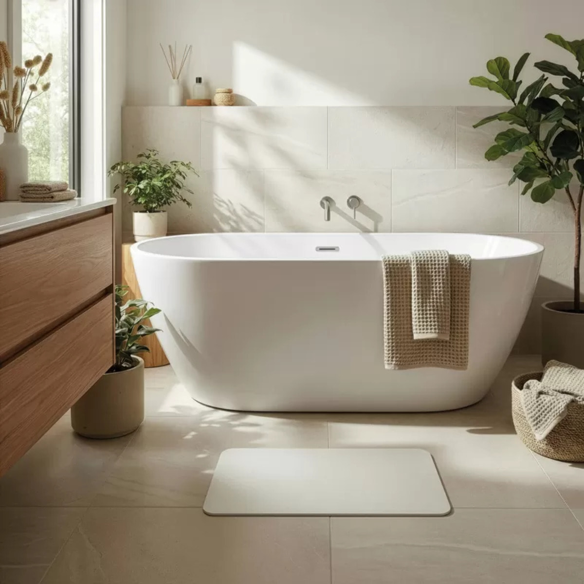 TAPIS DE BAIN DIATOMITE ECRU 60X39CM MSV