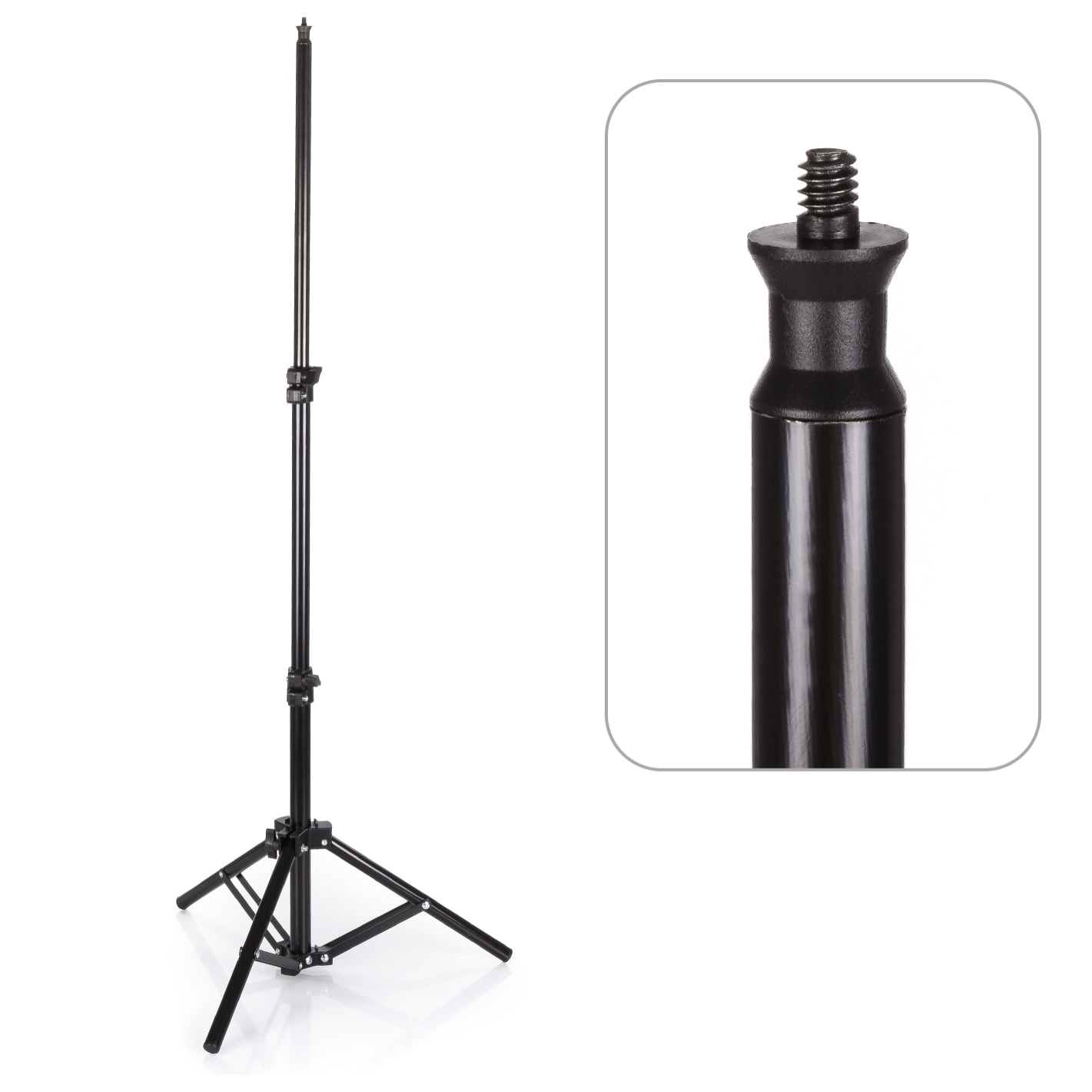 Supporto treppiede in alluminio per proiettori. Altezza di 1,02 metri.