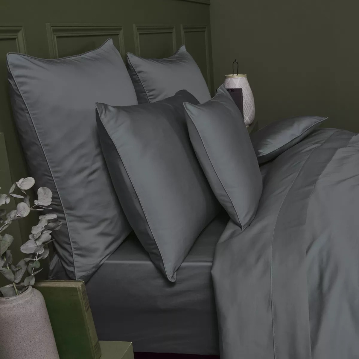 Drap housse b30 Ava uni titane