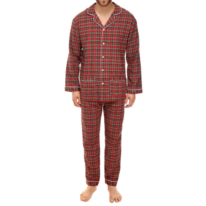 PACK Pigiama leggero papÃ e bimbo UOMO BAMBINO flanella invernale scozzese rosso
