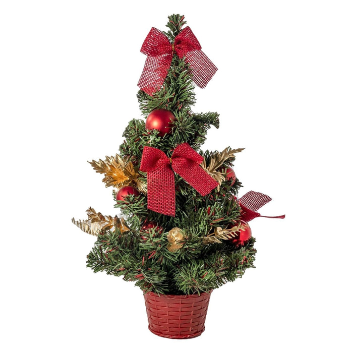 DAM Albero di Natale decorativo 30 cm con vaso. 18x12x30cm. Colore verde