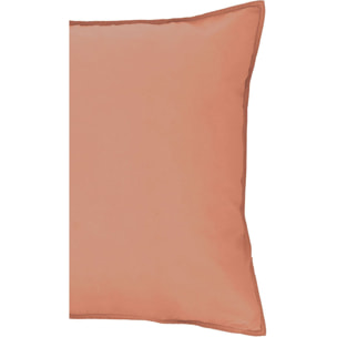 Taie d'oreiller 100%coton 57fils et lyocell terracotta