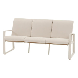 Salon de jardin "Boreane" lin & argile 5 places en aluminium texaline et polyester