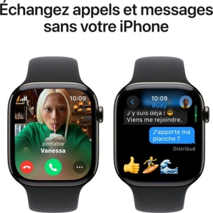 Montre connectée APPLE WATCH Serie 10 42mm Titane Ardoise M/L Cell