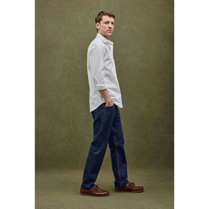 Camisa blanca de corte slim con logo Rigby Go