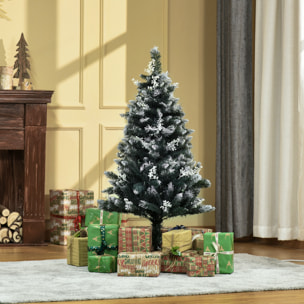 Árbol de Navidad 120 cm Árbol de Navidad Artificial con 222 Ramas 28 Decoraciones Soporte de Acero Base Plegable y Desmontable para Salón Verde