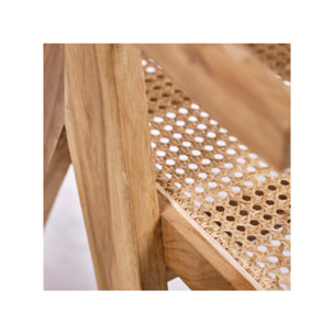 Fauteuil de jardin lounge en rotin et bois massif de teck - ZAZOU