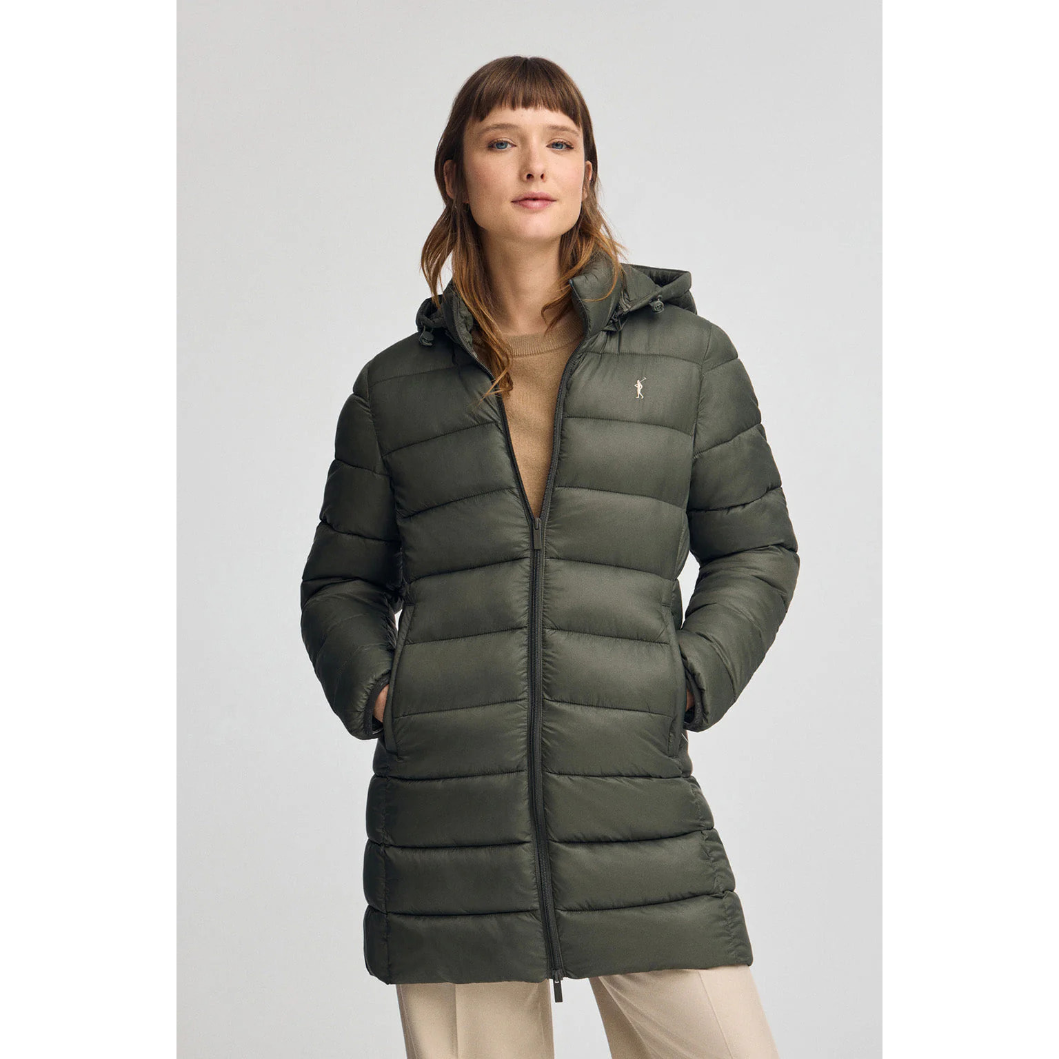 Chaqueta Salima Embroidery verde bosque con logo Rigby Go