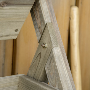 Jardinera de Escalera de 3 Pisos Maceteros de Madera con Tela no Tejida y Orificios de Drenaje Huerto Urbano para Plantas Macetas Flores Jardín 71x61x77 cm Natural