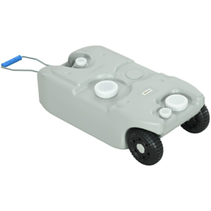 Contenedor de Agua 40 L con Ruedas Tanque de Agua Portátil con Manija Metálica y Grifo para Caravanas Autocaravanas Camping al Aire Libre