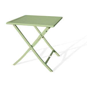 MARIUS - Table de jardin pliante en aluminium vert lagune