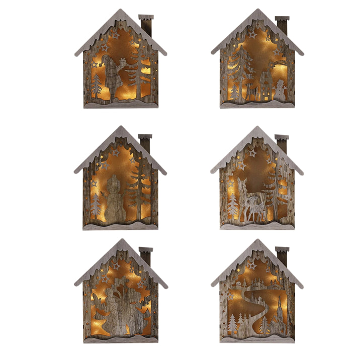 DAM  Decorazione della casa in legno con luce 27 5*5*30 cm Design casuale. 27x5x30 cm. Colore: multicolore