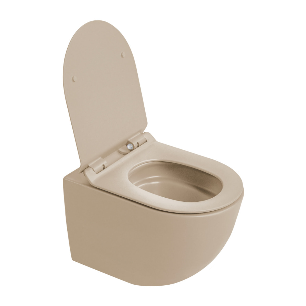 PixL WC suspendu céramique sans bride Tornado Quiet et fixations invisibles + abattant frein de chute, moka (CEPX010RTORPMOM)