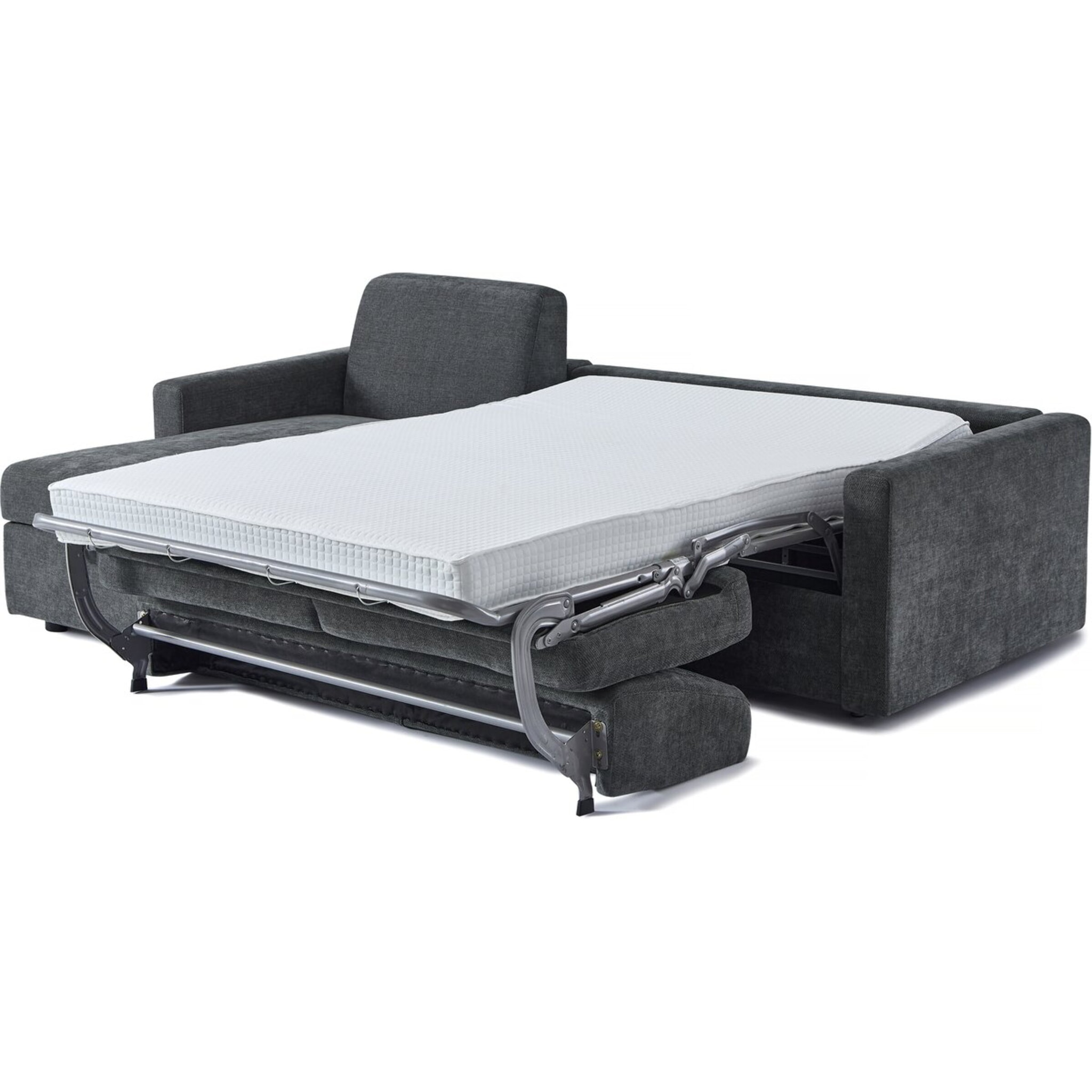Canapé d'angle réversible et convertible express en tissu "Celia" - 3 places - Gris