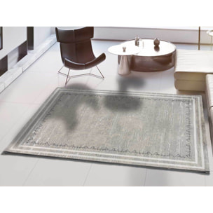 HL-IDENTITY Alfombra estilo Ã©tnico de pelo corto en color plata, varias medidas disponibles