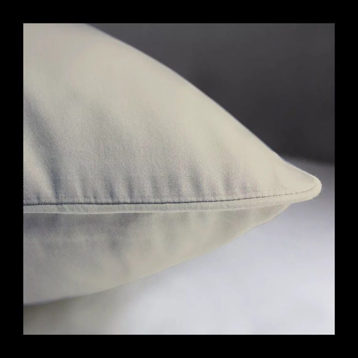 Lot de 2 taies satin de coton uni brun Ava uni camel