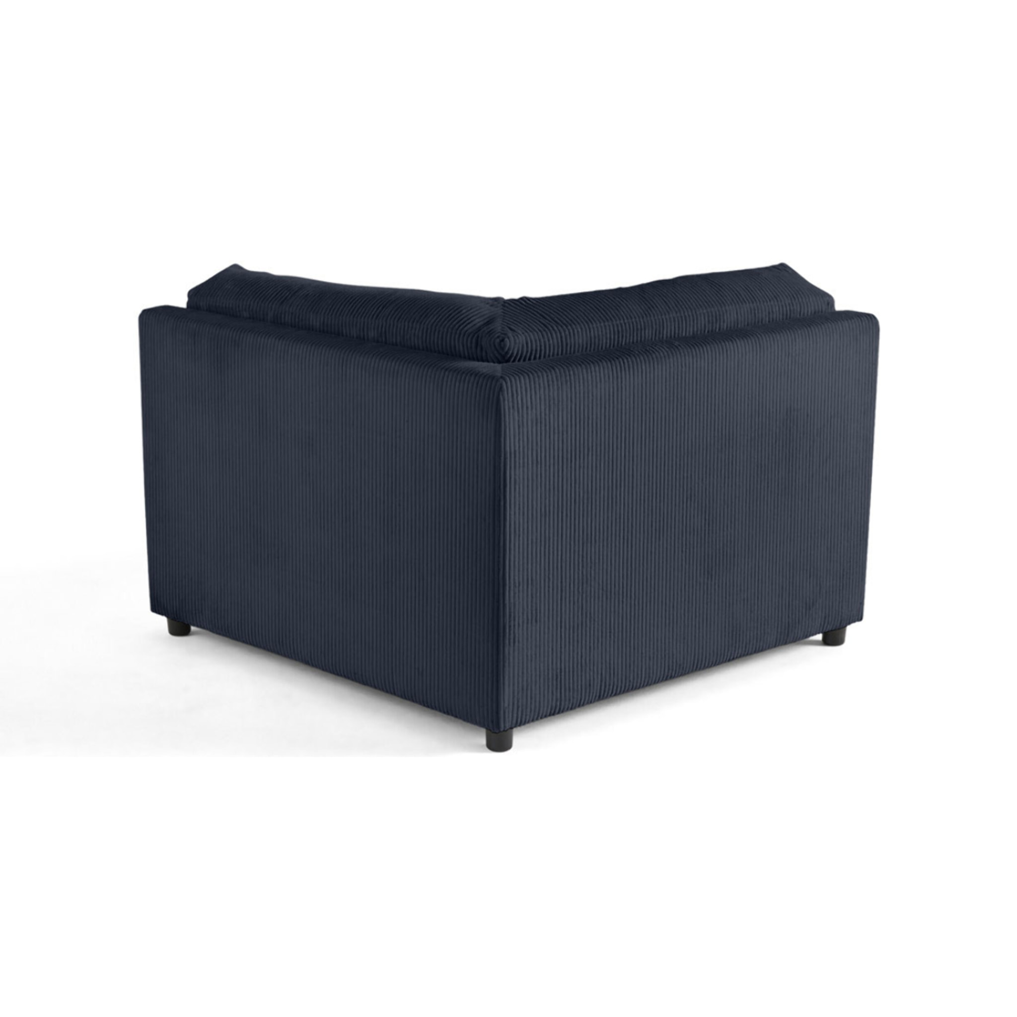 Garance - module d'assise d'angle réversible - en velours côtelé - Bleu nuit