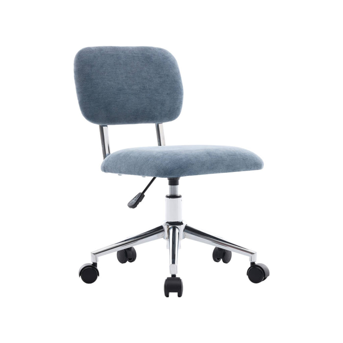 Chaise de bureau enfant à roulettes ajustable tissu chenille AMORY KID