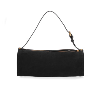 Borsa a spalla da donna Made in Italy - Valoria Chic - Pelle scamosciata - 35.0 x 14.0 x 10.0 cm