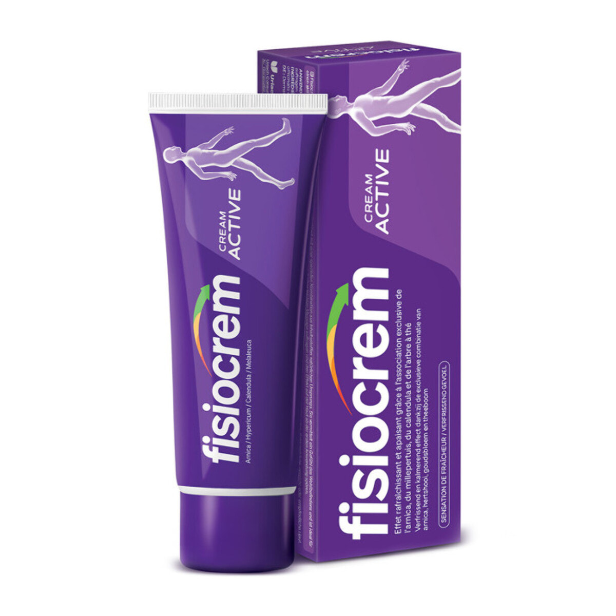 Fisiocrem Cream Active - Crème Apaisante Zones de Tension - 93% Ingrédients Naturels - Arnica, Calendula, Millepertuis & Arbre à Thé - 60ml