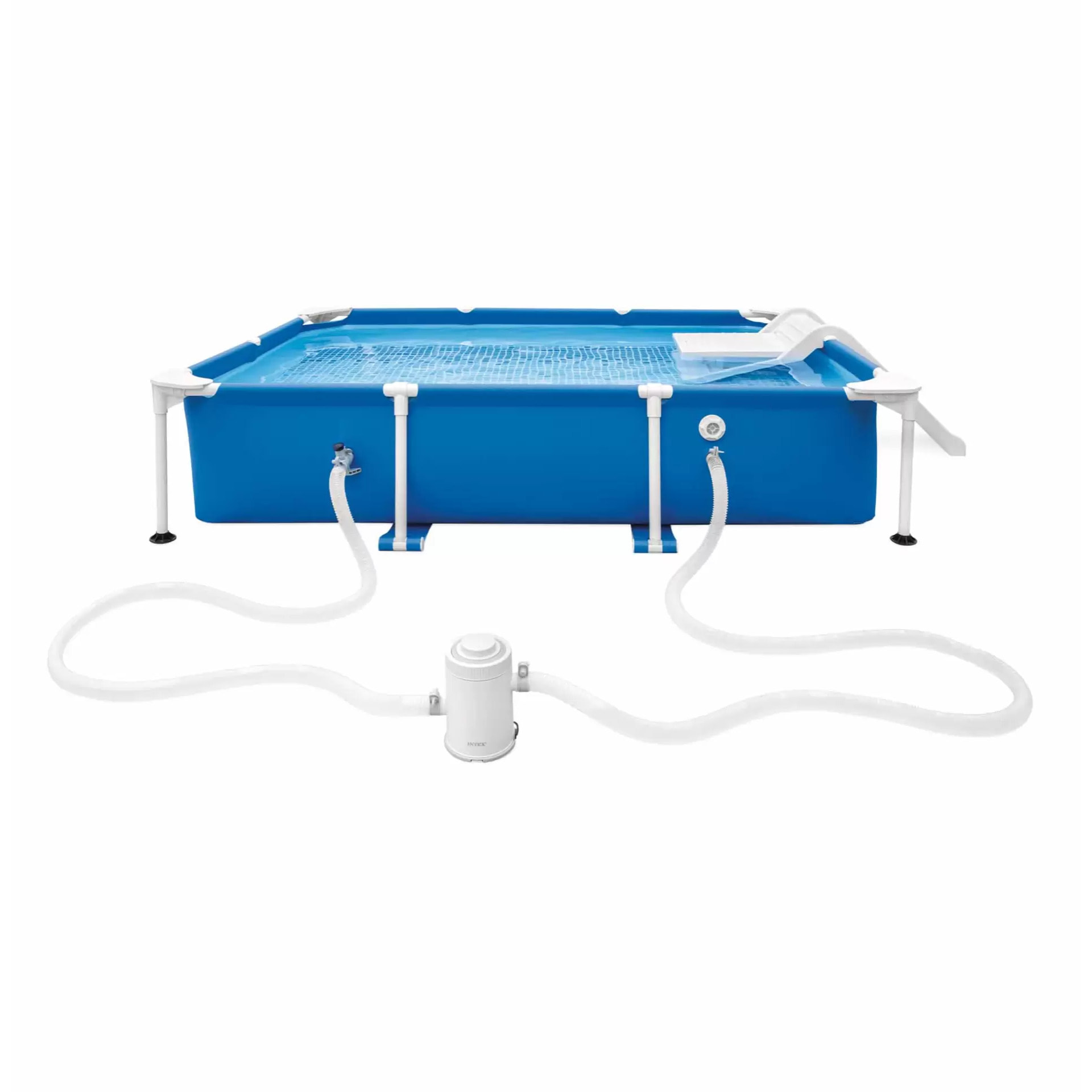 Intex 48404NP - Piscina Fuori Terra Rettangolare per Cani, con Pompa Filtro 1136 L/h, 229x152x46 cm