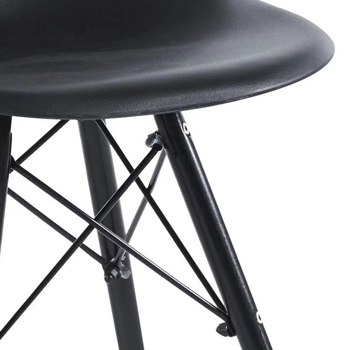 Set 4 sedie scandinave nere con gambe legno - Ester