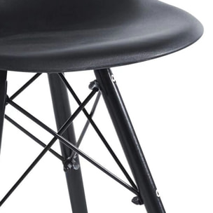 Set 4 sedie scandinave nere con gambe legno - Ester