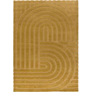 SNOWY Alfombra con relieve de estilo escandinavo en mostaza, varias medidas disponibles.