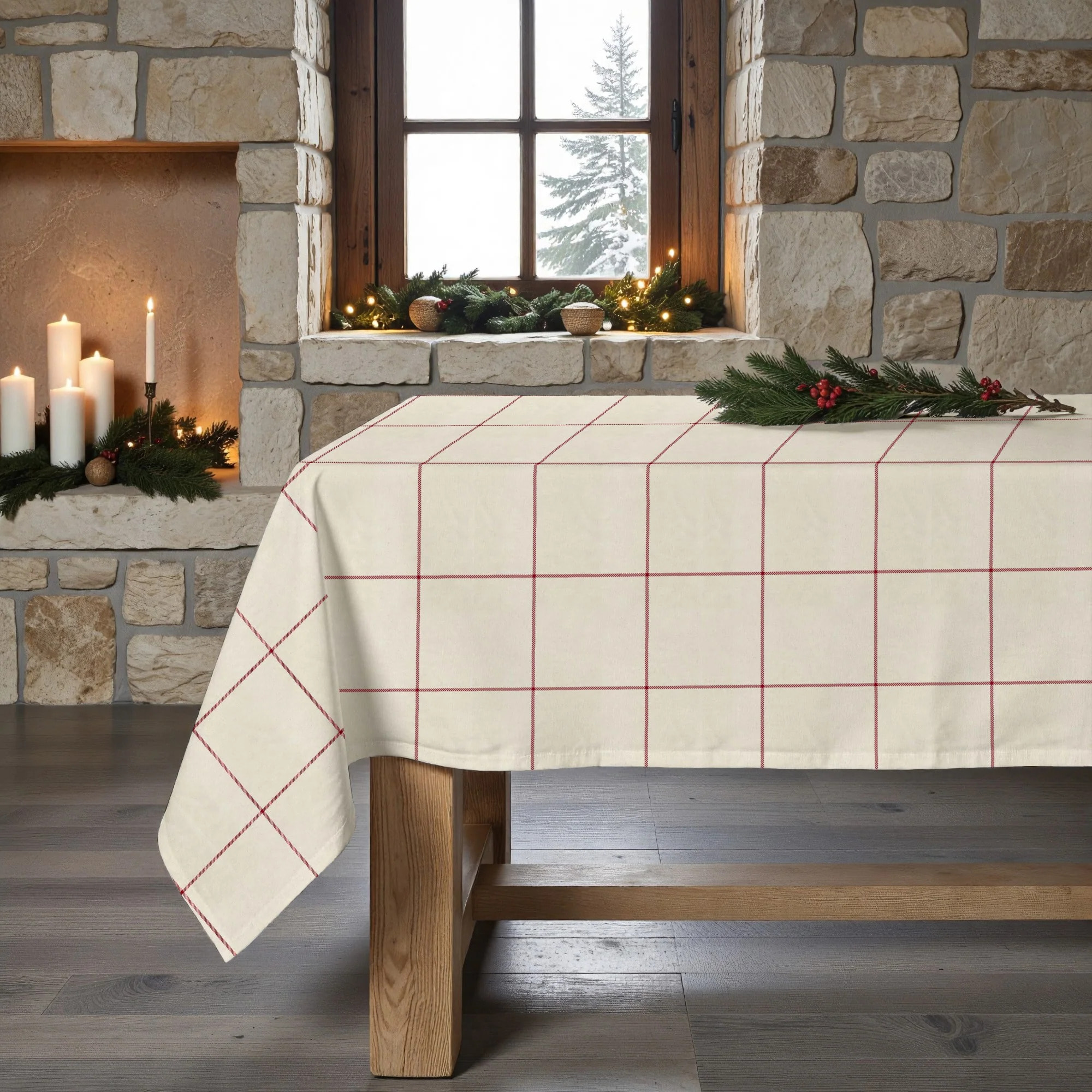 Nappe anti-taches Red windowpana 1225