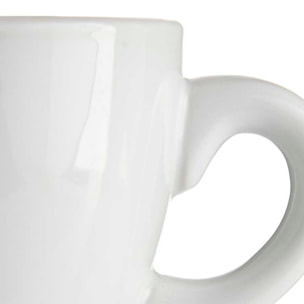 SET 6 TAZZE DA CAFFÈ IN PORCELLANA BIANCA CON PIATTO 250ML