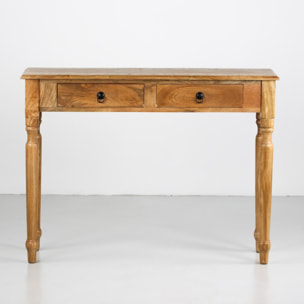 Consolle in legno di mango con finitura naturale 110x35x72 cm