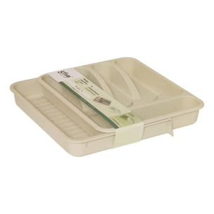 Range-couverts Poly extensible 6 compartiments beige