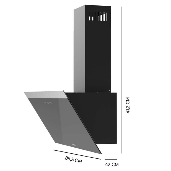 Cecotec Cappa decorativa Bolero Flux DT 906500 Glass Black A