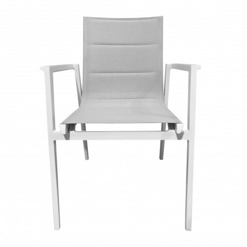 Lot de 2 chaises de repas jardin en métal blanc - HAWAI