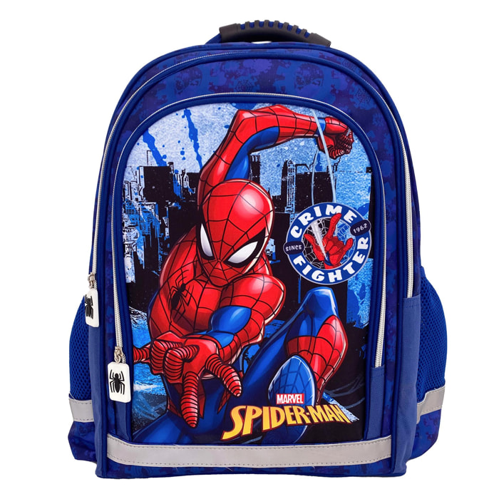 Spiderman mochila primaria doble compartimento, de gran capacidad y adaptable a carro.