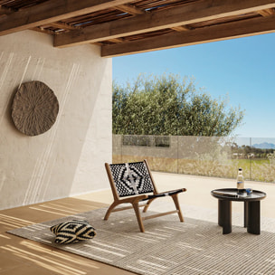 Table basse ronde noire en bois de manguier D60 cm - Blake