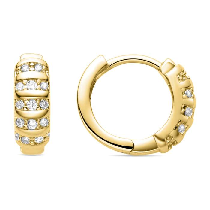 Pendientes de Circonita Brillante acabados en oro amarillo de 18K