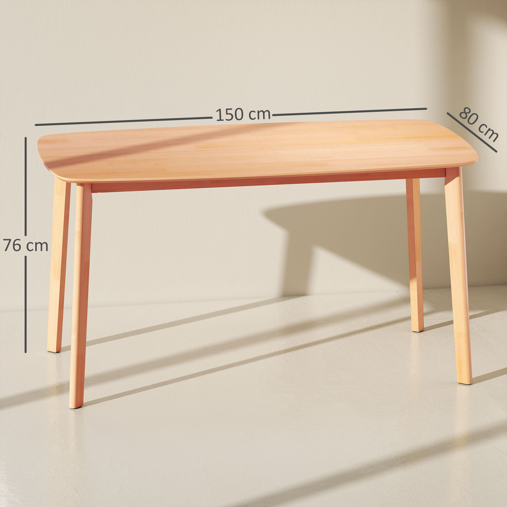 Table à manger 6 personnes dim. 150 x 80 cm bois de pin pré-huilé