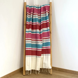 Fouta plate traditionnelle Bleu 100x200 190g/m² - Helios Lake