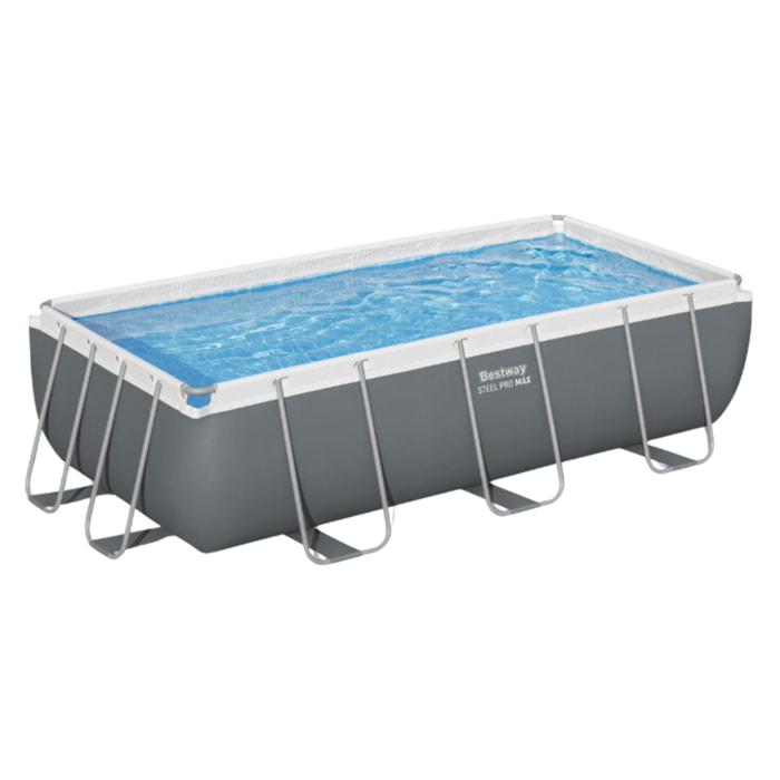 Bestway Piscine hors sol tubulaire rectangulaire Bestway Steel Pro Max 404 x 201 x 100 cm gris