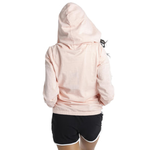 Sudadera de mujer de punto grueso con capucha y cremallera Rainbow Pink