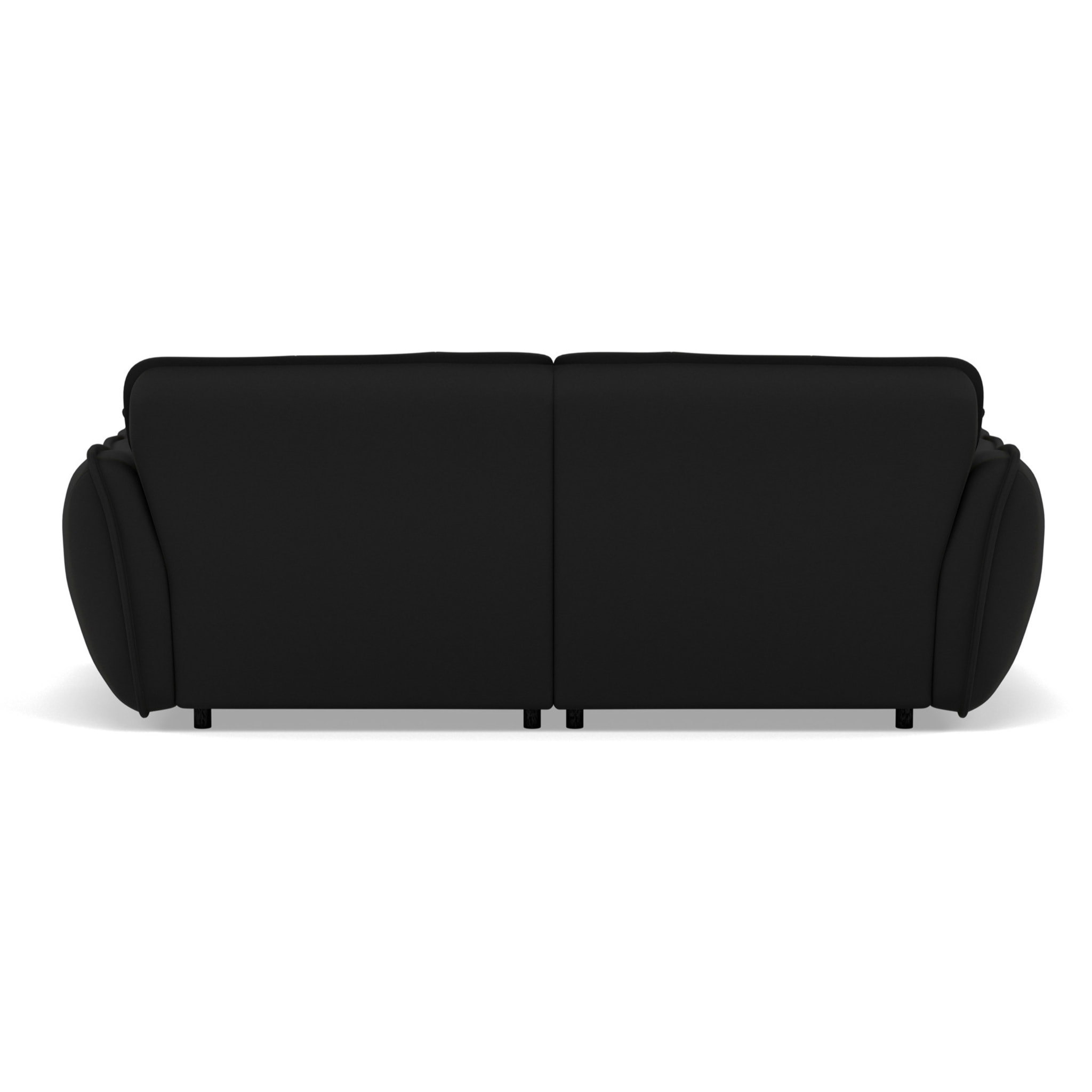 Thais - canapé droit 4 places avec double méridienne assise profonde en tissu texturé - Noir