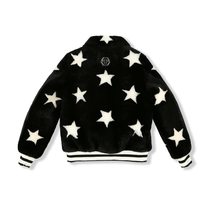 PHILIPP PLEIN Leather Bomber Stars