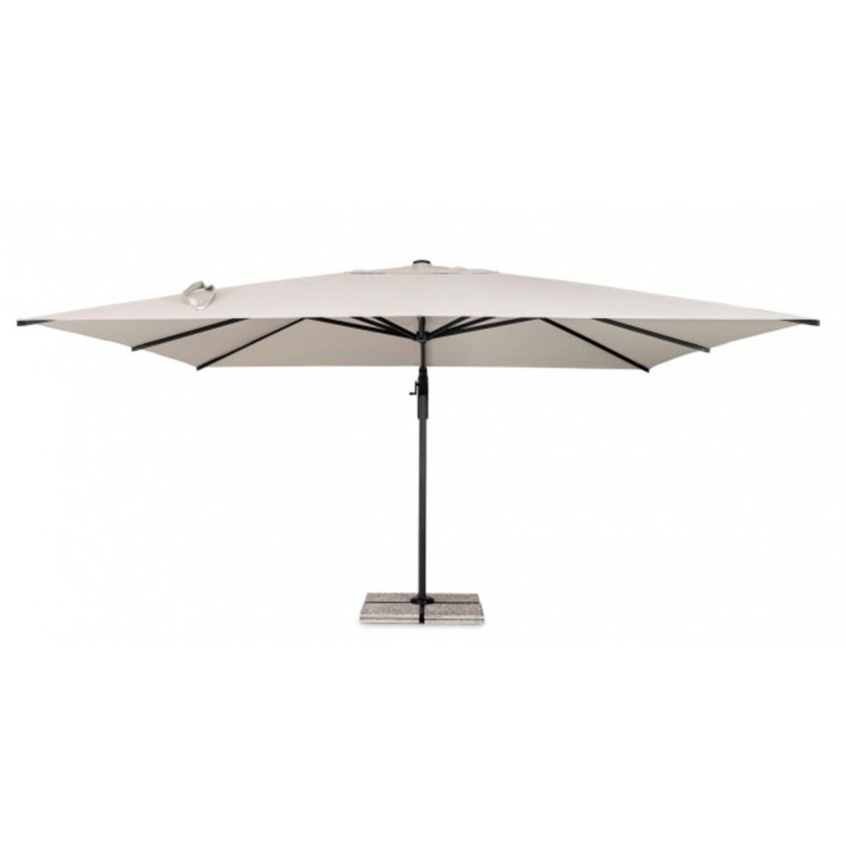 Ombrellone a sospensione ARIES con palo in alluminio e telo naturale 4x4