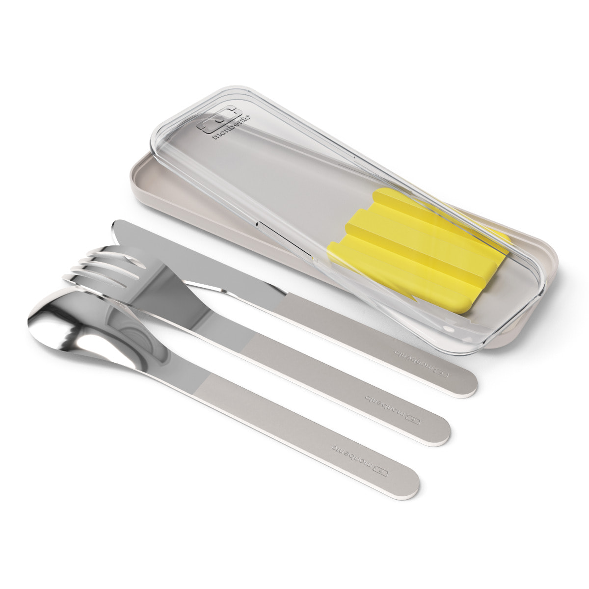 Set de 3 couverts Trio couteau Slim Box Jaune